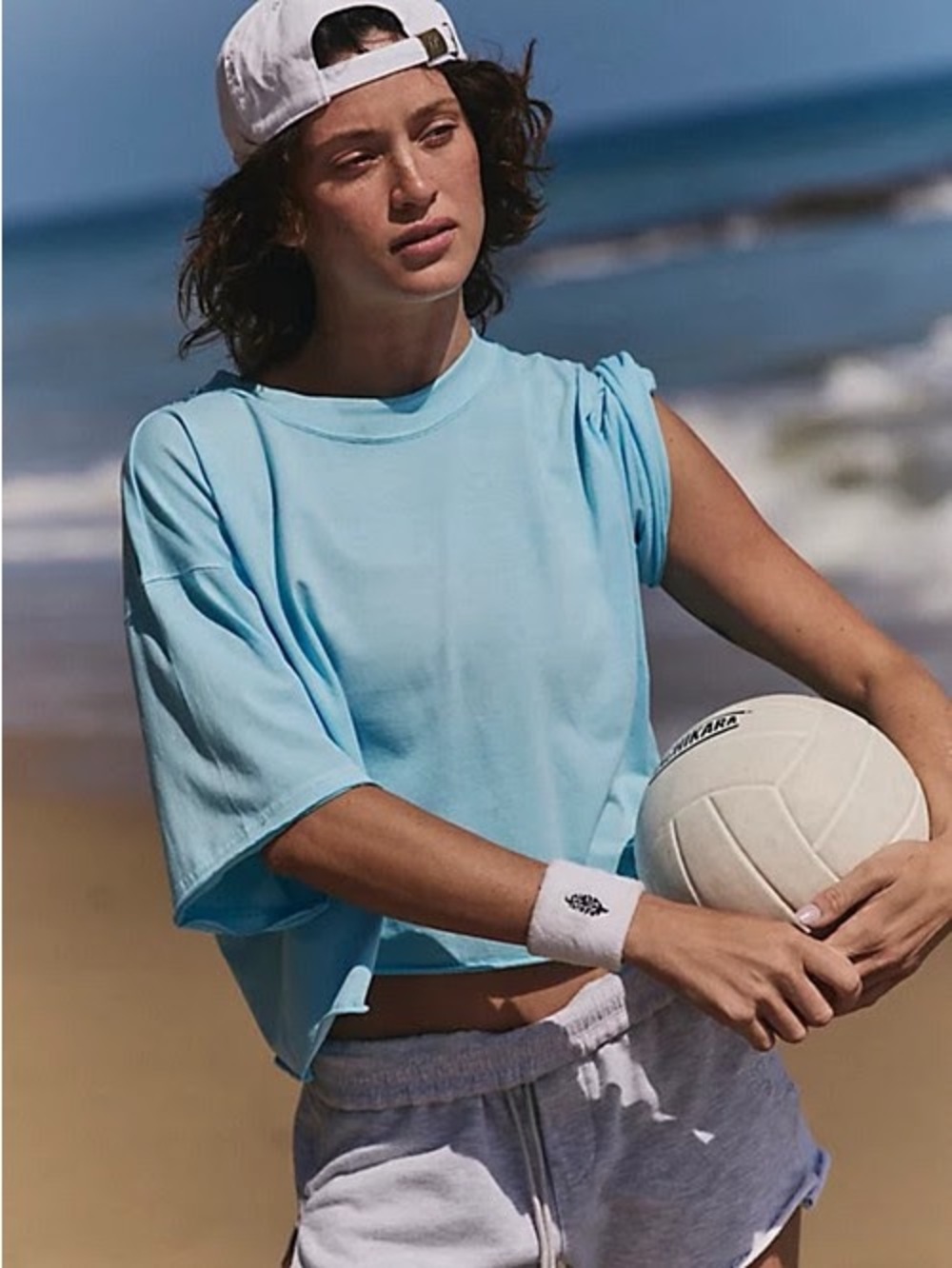 NWT Free People x FP Movement Tackle Tee in Baby Blue